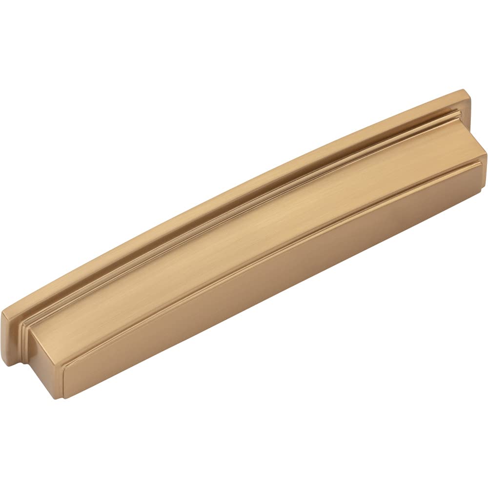 Jeffrey Alexander 141-160SBZ 160 mm Center Satin Bronze Square-to-Center Square Renzo Cabinet Cup Pull