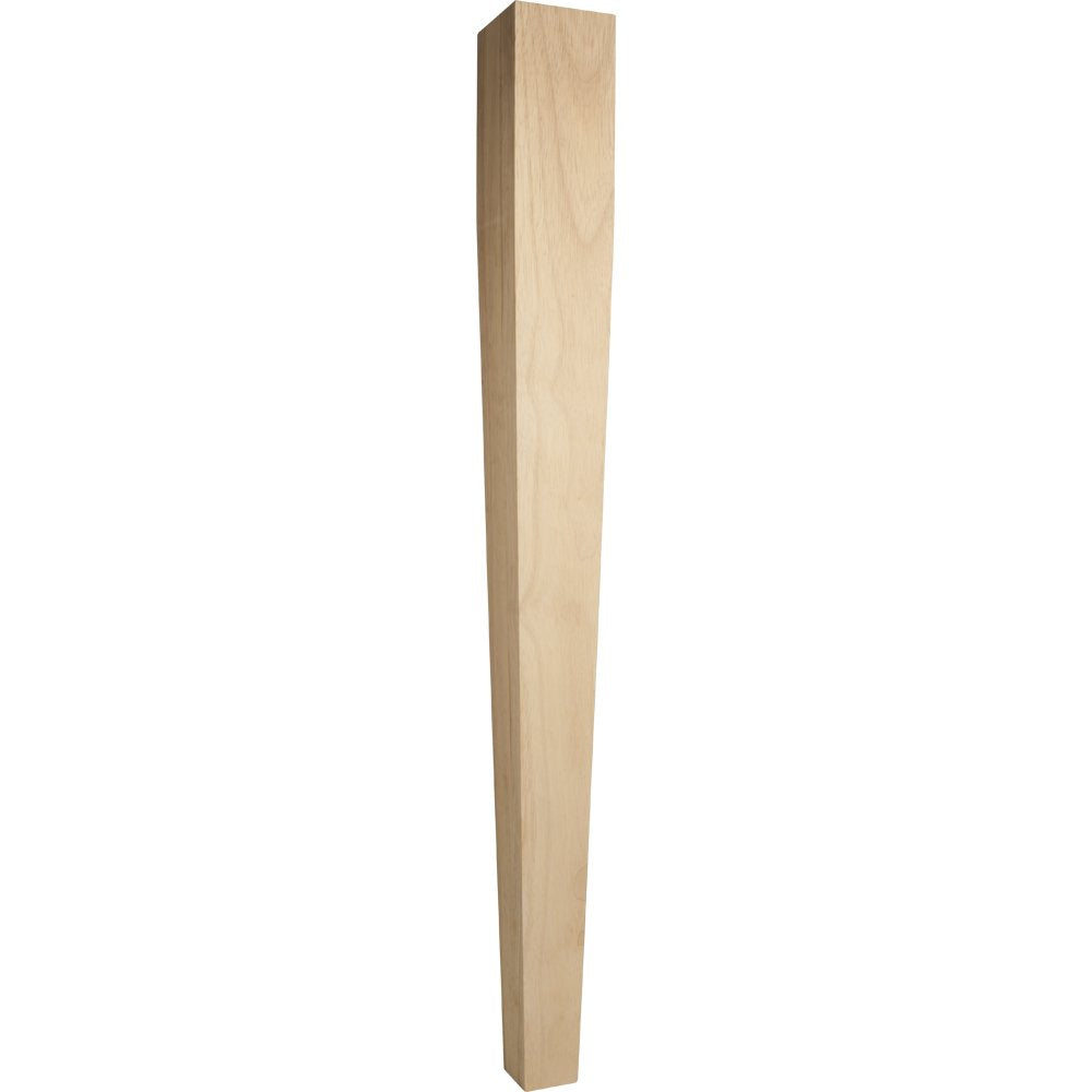 Hardware Resources P43RW 3-1/2" W x 3-1/2" D x 35-1/2" H Rubberwood Square Tapered Post