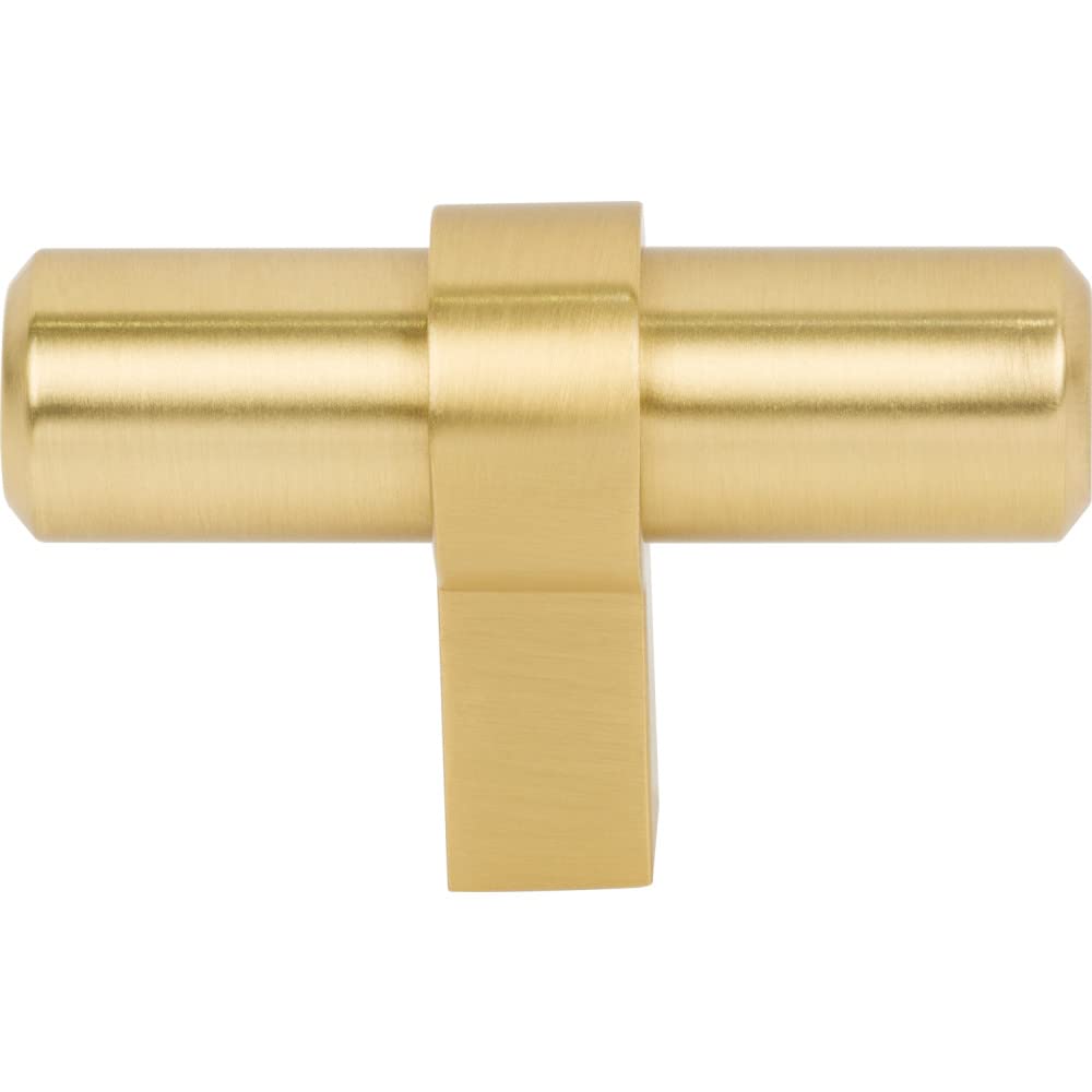 Jeffrey Alexander 51BG 2" Overall Length Brushed Gold Key Grande Cabinet "T" Knob