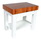 John Boos CHY-HMST36245-AL Rectangular Table in Alabaster Base (Cherry)