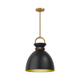 Alora PD411314AGMB WALDO 14" PENDANT AGED GOLD MATTE BLACK E26 60W