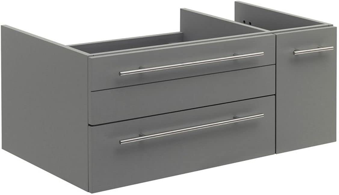 Fresca FCB6136GR-UNS-L Fresca Lucera 36" Gray Wall Hung Undermount Sink Modern Bathroom Cabinet - Left Version