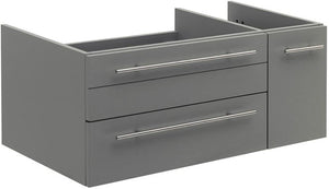 Fresca FCB6136GR-UNS-L Fresca Lucera 36" Gray Wall Hung Undermount Sink Modern Bathroom Cabinet - Left Version