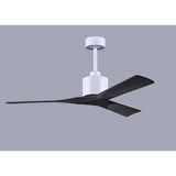 Matthews Fan NK-MWH-BK-52 Nan 6-speed ceiling fan in Matte White finish with 52” solid matte black wood blades