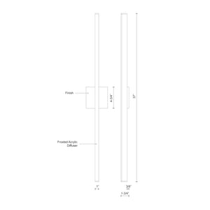 Kuzco WS10336-BN VEGA 36" WS Brushed Nickel 120V ELV LED 3000K 90CRI 26W