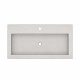 Native Trails NSL3619-A Native Stone Trough Bathroom Sink, 36" x 19", Ash, Single Faucet Hole