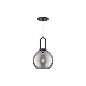 Alora PD601608MBSM SOJI 8" PD MATTE BLACK SMOKED GLASS CORD 72 1X60W E26