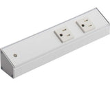 Task Lighting APT72-8W-P-WT 72" APT Series Slim Angle Power Strip, White Finish, White Receptacles