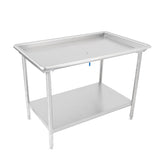 John Boos DST6-3049SSW Dish Sorting Tables, Flat Top, Fixed Stainless Steel Undershelf, Bullet Feet, 16GA Top