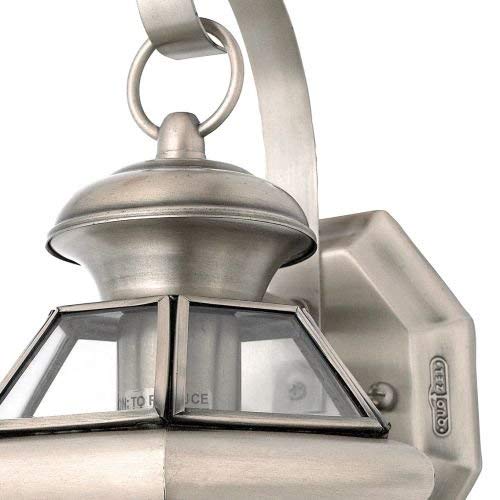 Quoizel NY8315P Newbury Outdoor Wall Lantern Wall Mount Lighting, 1-Light, 150 Watt, Pewter (12"H x 7"W)