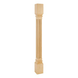 Hardware Resources P27-3.5-RW 3-1/2" W x 3-1/2" D x 35-1/2" H Rubberwood Fluted Post