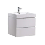 Fresca FCB8324WH-I Fresca Valencia 24" Glossy White Wall Hung Modern Bathroom Vanity