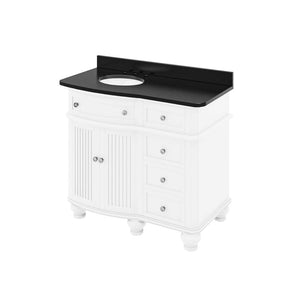 Jeffrey Alexander VKITCOM48WHBGO 48" White Compton Vanity, Compton-only Black Granite Vanity Top, undermount oval bowl