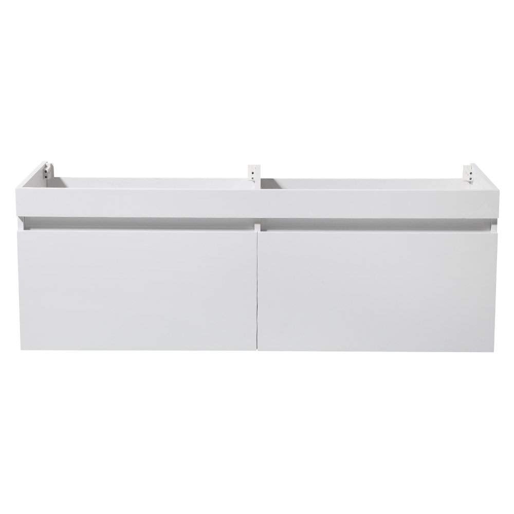 Fresca FCB8040TK Fresca Largo 57" Teak Modern Double Sink Bathroom Cabinet