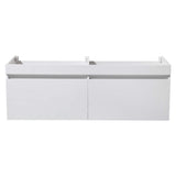 Fresca FCB8040TK Fresca Largo 57" Teak Modern Double Sink Bathroom Cabinet