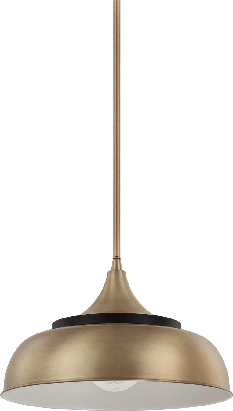 Capital Lighting 325713BX Max 1 Light Pendant Brass and Onyx