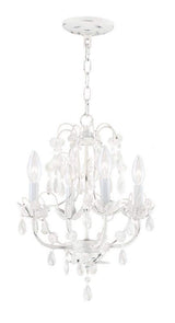 Livex Lighting 8193-60 Chandelier with Crystal Shades, Antique White