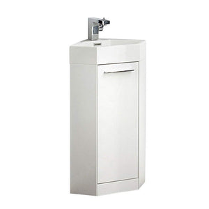 Fresca FVN5082WH Fresca Coda 14" White Modern Corner Bathroom Vanity