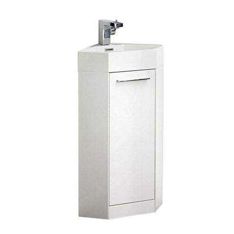 Fresca FVN5082WH Fresca Coda 14" White Modern Corner Bathroom Vanity