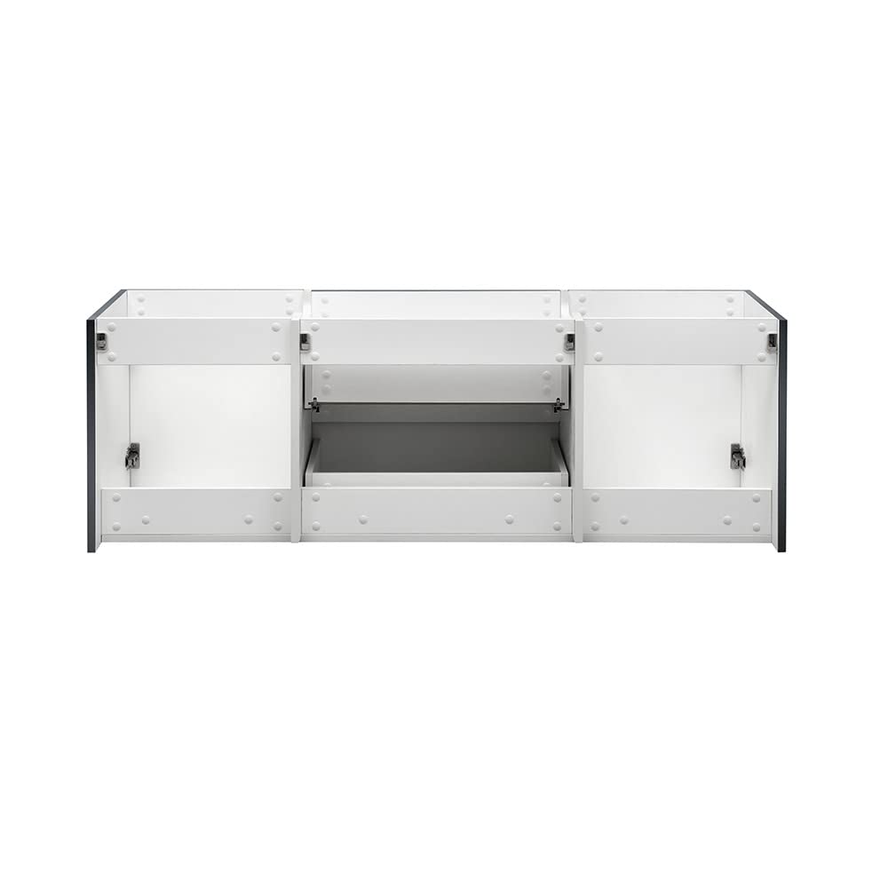 Fresca FCB8360GG-D Fresca Valencia 60" Dark Slate Gray Wall Hung Double Sink Modern Bathroom Cabinet