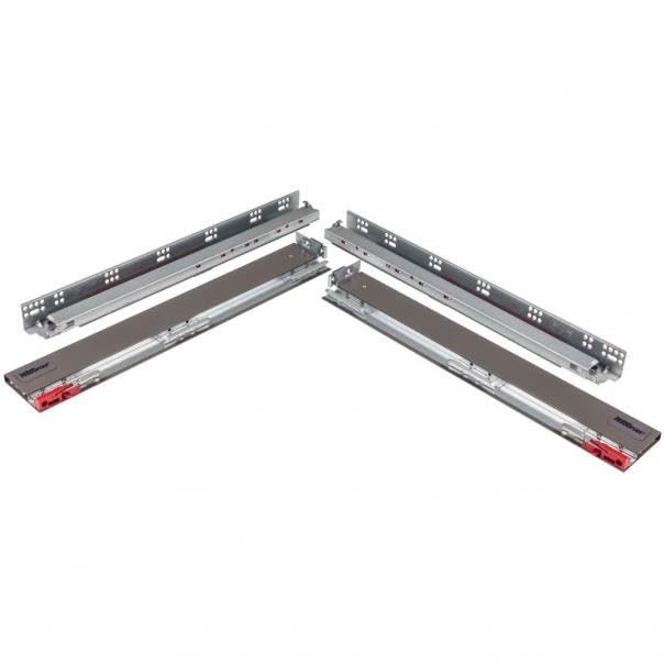 Hardware Resources MDB500-089-18GR 18" Deep x 3-1/2" High DURA-CLOSE® Metal Drawer Box System, incorporates USE58-500 Series Undermount