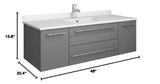 Fresca FCB6148GR-UNS-CWH-U Cabinet with Undermount Sink