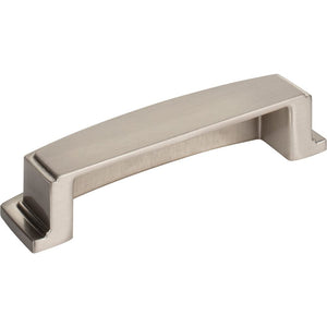 Jeffrey Alexander 141-96SN 96 mm Center Satin Nickel Square-to-Center Square Renzo Cabinet Cup Pull