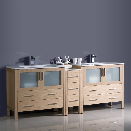 Fresca FCB62-361236ES-I Fresca Torino 84" Espresso Modern Double Sink Bathroom Cabinets w/ Integrated Sinks