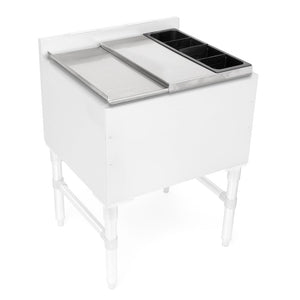 John Boos UBIBL-1824-BWH Ice Bin Lid With Bottle Well Holder, 18" Width, 18GA Stainless Steel (Underbar)