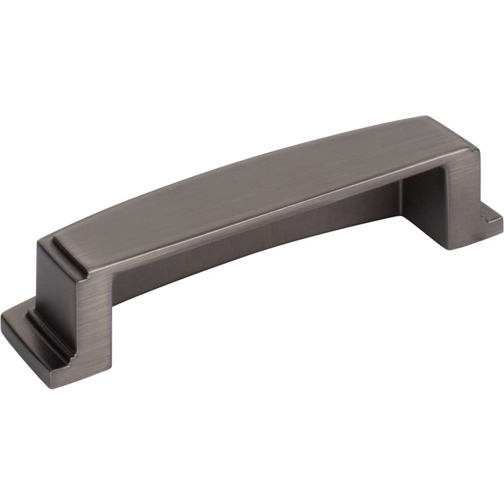 Jeffrey Alexander 141-96BNBDL 96 mm Center Brushed Pewter Square-to-Center Square Renzo Cabinet Cup Pull