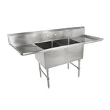 John Boos 2B16204-2D18 16-Gauge Stainless Steel Sinks With Drain Boards - 16"Lx20"W Bowl 2