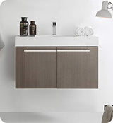 Fresca FCB8090GO-I Fresca Vista 36" Gray Oak Modern Bathroom Cabinet w/ Integrated Sink