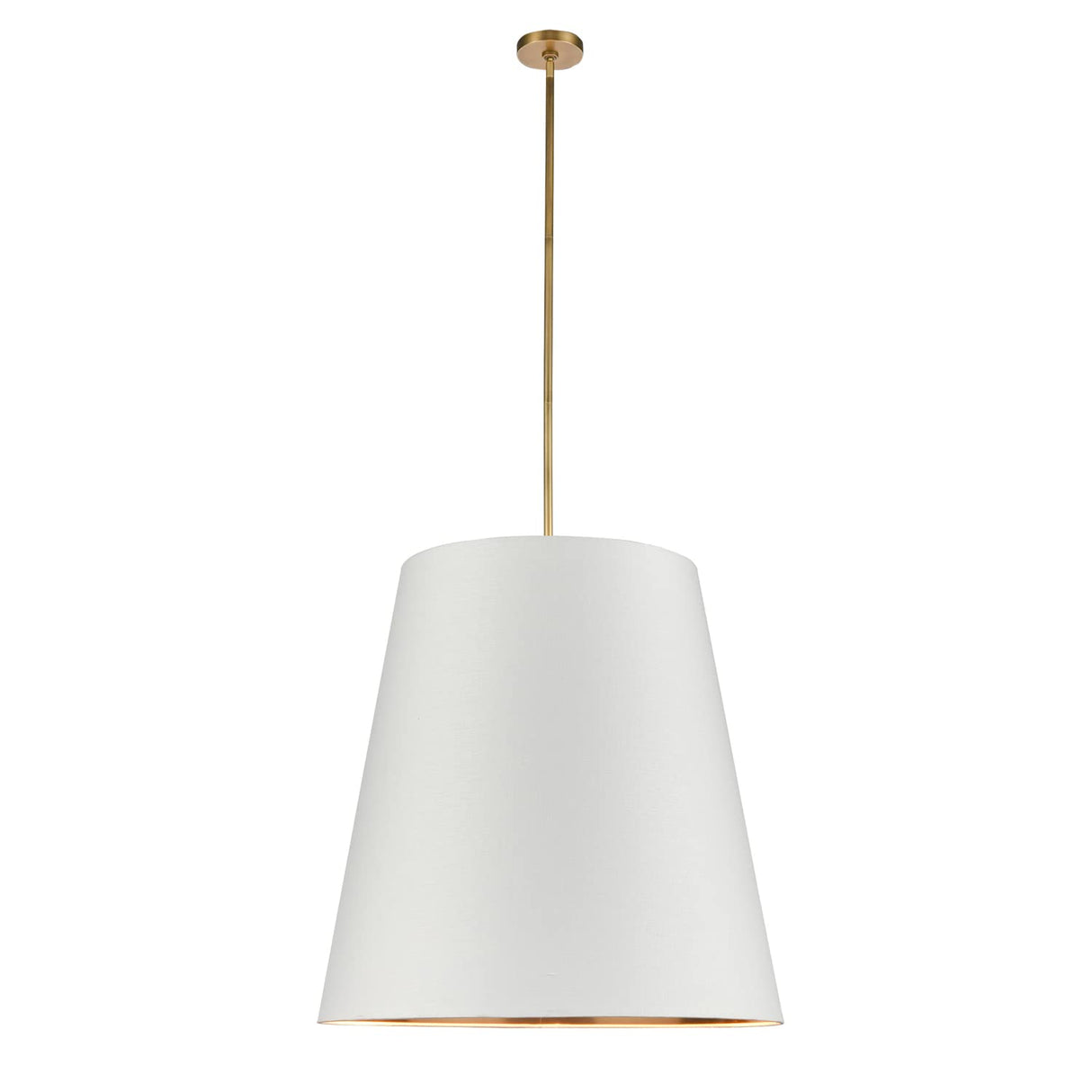 Alora PD311030VBWG CALOR PENDANT 3 LIGHT VINTAGE BRASS WHITE LINEN WITH GOLD PARCHMENT