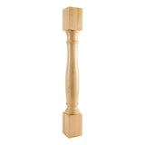Hardware Resources P1-5-42-RW 5" W x 5" D x 42" H Rubberwood Turned Post