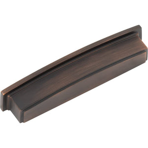 Jeffrey Alexander 141-128DBAC 128 mm Center Brushed Oil Rubbed Bronze Square-to-Center Square Renzo Cabinet Cup Pull