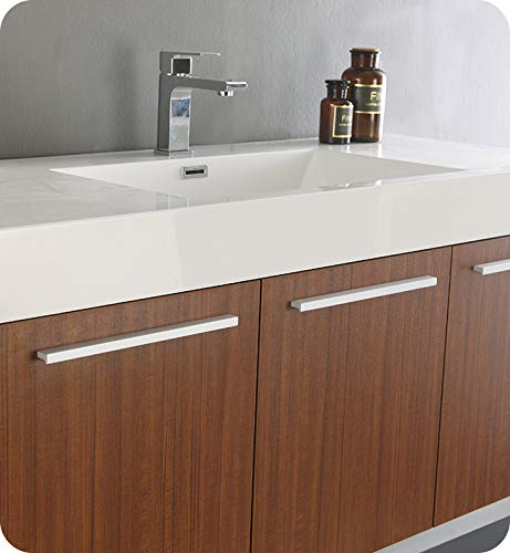 Fresca FCB8092TK Fresca Vista 48" Teak Wall Hung Modern Bathroom Cabinet