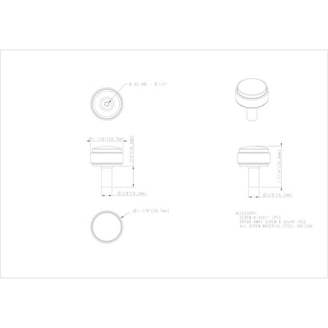 Jeffrey Alexander 885SBZ 1-1/8" Diameter Satin Bronze Hayworth Cabinet Knob