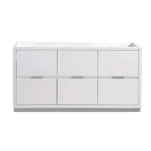 Fresca FCB8448WH-D Fresca Valencia 48" Glossy White Free Standing Double Sink Modern Bathroom Cabinet