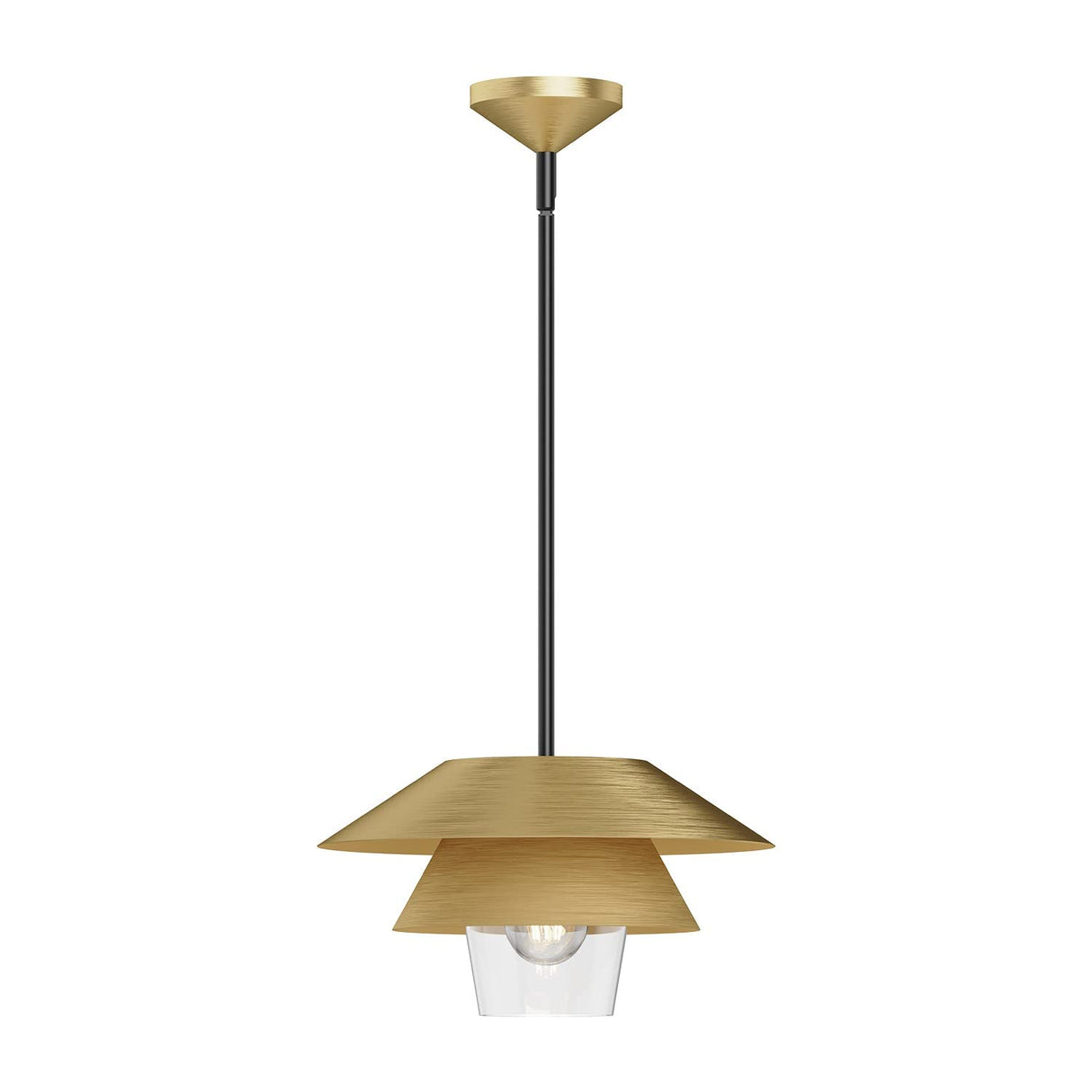 Alora PD475113BGCL TETSU 13" PENDANT BRUSHED GOLD CLEAR GLASS E26 60W