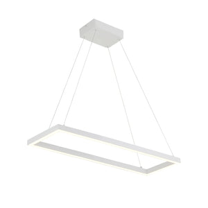Kuzco PD88530-WH PIAZZA RECTANGULAR 30" PENDANT WH TEXTURED DOWN ONLY 930 TRIAC 120 39W
