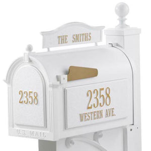 Whitehall 16004 - Deluxe Post & Brackets w/ball finial - White