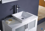 Fresca FCB6236WH-CWH-V Fresca Torino 36" White Modern Bathroom Cabinet w/ Top & Vessel Sink