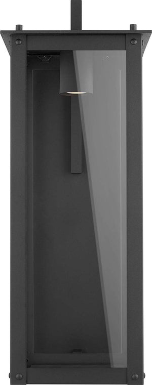 Capital Lighting 934641BK-GL Hunt 1 Light Outdoor Wall Lantern Black