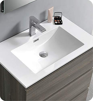 Fresca FCB9330MGO Fresca Lazzaro 30" Gray Wood Free Standing Modern Bathroom Cabinet