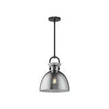 Alora PD411811MBSM WALDO 11" PENDANT MATTE BLACK SMOKED GLASS E26 60W