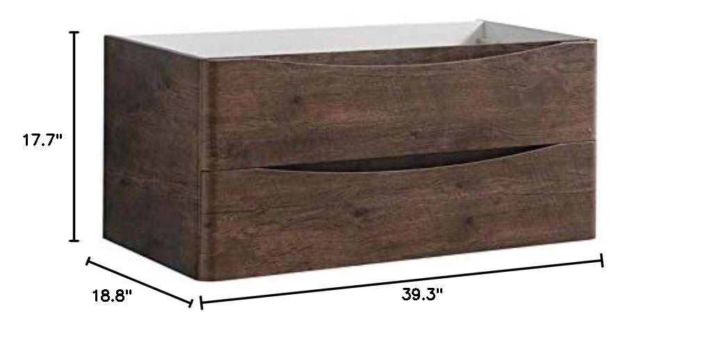 Fresca FCB9040RW Fresca Tuscany 40" Rosewood Wall Hung Modern Bathroom Cabinet