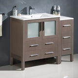 Fresca FCB62-3012WH-I Fresca Torino 42" White Modern Bathroom Cabinets w/ Tops & Integrated Sink