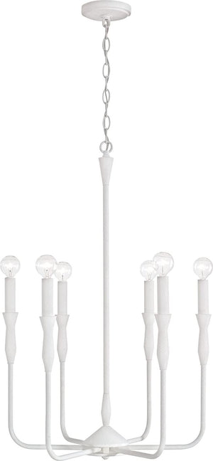 Capital Lighting 450361XW Paloma 6 Light Chandelier Textured White