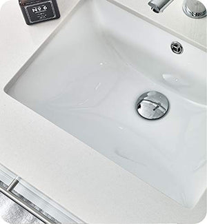 Fresca FVN6142WH-UNS Fresca Lucera 42" White Wall Hung Undermount Sink Modern Bathroom Vanity w/ Medicine Cabinet
