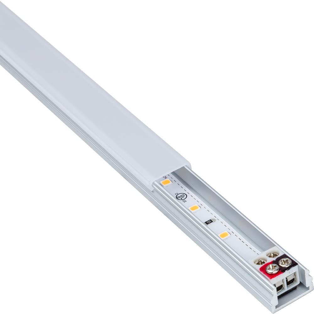 Task Lighting LR1P724V24-03W3 20-7/16" 164 Lumens 24-volt Accent Output Linear Fixture, Fits 24" Wall Cabinet, 3 Watts, Flat 007 Profile, Single-white, Soft White 3000K